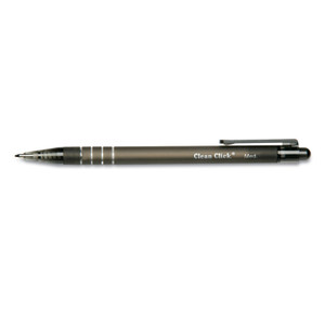 AbilityOne 7520014220314 SKILCRAFT Clean Click Ballpoint Pen, Retractable, Medium 1 mm, Black Ink, Black Barrel, Dozen (NSN4220314) View Product Image