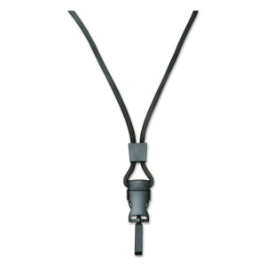 AbilityOne 8455016130192 SKILCRAFT Breakaway Lanyard, Plastic Swivel Hook Fastener, 36" Long, Polyester, Black, Dozen (NSN6130192) View Product Image