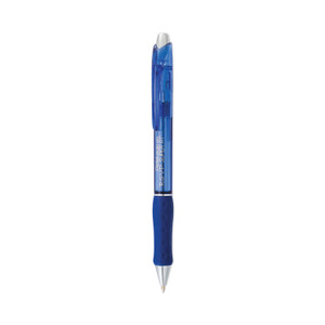 Pentel R.S.V.P. Super RT Ballpoint Pen, Retractable, Medium 1 mm, Blue Ink, Translucent Blue/Blue Barrel, Dozen