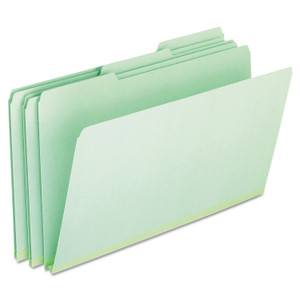 Pendaflex Pressboard Expanding File Folders, 1/3-Cut Tabs: Assorted, Legal Size, 1" Expansion, Green, 25/Box