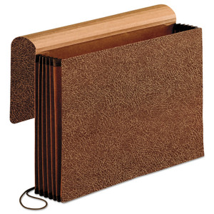 Pendaflex Premium Reinforced Expanding Wallet, 5.25" Expansion, 1 Section, Elastic Cord Closure, Legal Size, Red Fiber