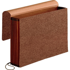 Pendaflex Recycled File Wallet - 10" x 15" - 5 1/4" Expansion - Red Fiber - Red - Reinforced Gusset, Moisture Resistant, Elastic Closure, Flap, Rip Proof Gusset