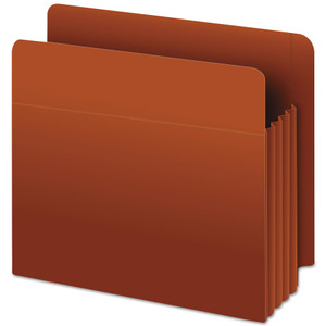 Pendaflex Heavy-Duty End Tab File Pockets, 3.5" Expansion, Letter Size, Red Fiber, 10/Box