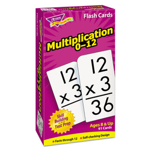 TREND Skill Drill Flash Cards, Multiplication, 3 x 6, Black and White, 91/Pack (TEPT53105) View Product Image