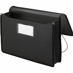 Smead Legal, Letter File Wallet - 8 1/2" x 14" , 8 1/2" x 11" - 5 1/4" Expansion - Front Pocket(s) - Poly - Black