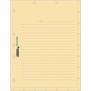Tabbies 7-hole Manila Chart Divider Sheets - 8.5" Divider Width x 11" Divider Length - 7 Hole Punched - Manila Divider