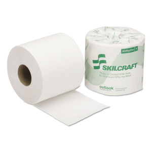 AbilityOne 8540016308728, SKILCRAFT Toilet Tissue, Septic Safe, 1-Ply, White, 1,000/Roll, 96 Roll/Box