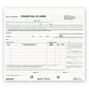 Rediform Snap-A-Way Bill of Lading, Short Form, Three-Part Carbonless, 7 x 8.5, 250 Forms Total