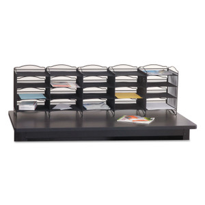 Safco Onyx Mesh Literature Sorter, 20 Compartments, 19 x 15.25 x 59, Black (SAF7770BL) View Product Image