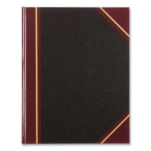 National Texthide Eye-Ease Record Book, Black/Burgundy/Gold Cover, 10.38 x 8.38 Sheets, 150 Sheets/Book