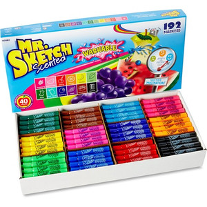 Mr. Sketch Scented Washable Markers - Narrow Narrow Chisel, Medium, Broad Marker Point - Washable - Assorted Ink