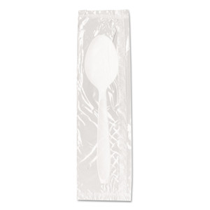 SOLO Reliance Mediumweight Cutlery, Teaspoon, Individually Wrapped, White, 1,000/Carton (SCCRSW3) View Product Image