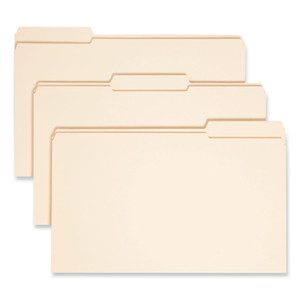 Smead Expandable Heavyweight File Folders, 1/3-Cut Tabs: Assorted, Legal Size, 1.5" Expansion, Manila, 50/Box