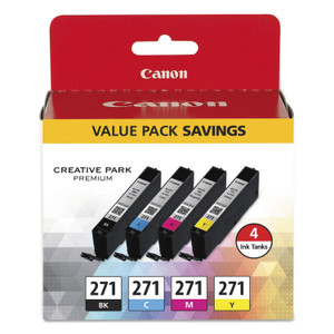 Canon 0390C005 (CLI-271) Ink, Black/Cyan/Magenta/Yellow View Product Image