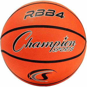 Champion Sports Intermediate Rubber Basketball Orange - 28.50" - 6 - Rubber, Nylon - Orange