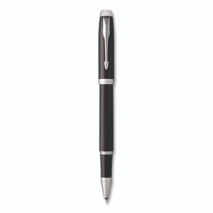 Parker IM Premium Rollerball Pen, Stick, Fine 0.7 mm, Black Ink, Black/Chrome Barrel