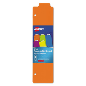 Avery Tabbed Snap-In Bookmark Plastic Dividers, 5-Tab, 11.5 x 3, Assorted, 1 Set (AVE24908) View Product Image