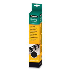 Fellowes Plastic Comb Bindings, 1/4" Diameter, 20 Sheet Capacity, White, 100/Pack