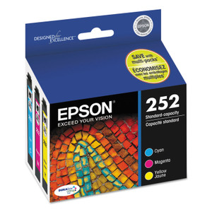 Epson T252520-S (252) DURABrite Ultra Ink, Cyan/Magenta/Yellow, 3/Pack View Product Image