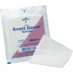 Medline Four-ply Sterile Gauze Nonwoven Sponges - 4 Ply - 3" Width x 3" Length - White