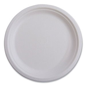 Eco-Products Renewable Sugarcane Plates, 6" dia, Natural White, 1,000/Carton (ECOEPP016CT) View Product Image