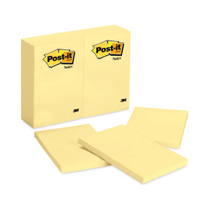 Post-it Notes Original Pads in Canary Yellow, 4" x 6", 100 Sheets/Pad, 12 Pads/Pack (MMM659YW) View Product Image