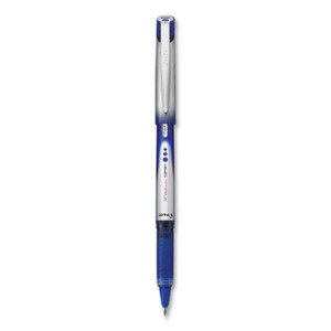 Pilot VBall Grip Liquid Ink Rollerball Pen, Stick, Fine 0.7 mm, Blue Ink, Blue/Silver Barrel, Dozen