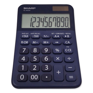 Sharp ELM335BBL Desktop Calculator, 10-Digit LCD, Blue (SHRELM335BBL) View Product Image