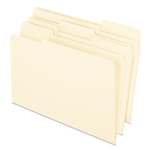 Pendaflex Earthwise by Pendaflex 100% Recycled Manila File Folder, 1/3-Cut Tabs: Assorted, Legal Size, 0.75" Expansion, Manila, 100/Box (PFX76520) View Product Image