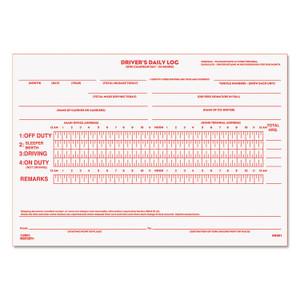 Rediform Driver's Daily Log Book with Daily Record and Hours Summary, Two-Part Carbonless, 7.88 x 5.5, 31 Forms Total (RED6K681) View Product Image