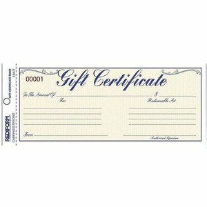 Rediform Gift Certificates with Envelopes - 8.5" Width x 3.7" Length - Blue