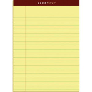 TOPS Docket Gold Legal Pads - Letter - 50 Sheets - Double Stitched - 0.34" Ruled - 20 lb Basis Weight - (TOP63950)