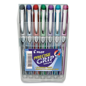 Pilot Precise Grip Roller Ball Pen, Stick, Extra-Fine 0.5 mm, Assorted Ink and Barrel Colors, 7/Pack (PIL28864) View Product Image