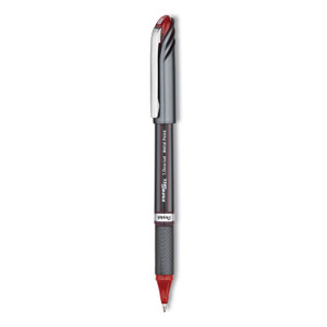 Pentel EnerGel NV Gel Pen, Stick, Bold 1 mm, Red Ink, Gray/Red Barrel, Dozen (PENBL30B) View Product Image