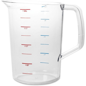 Rubbermaid Commercial Products Measuring Cup, Break-resistant, Metric/Cup, 4 Qrt, 6/CT, CL (RCP3218CLECT) View Product Image