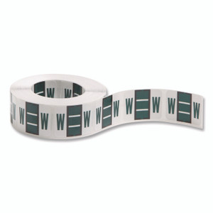 Smead A-Z Color-Coded End Tab Filing Labels, W, 1 x 1.25, White, 500/Roll
