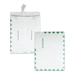 Survivor Lightweight 14 lb Tyvek Catalog Mailers, First Class, #15 1/2, Square Flap, Redi-Strip Closure, 12 x 15.5, White, 100/Box