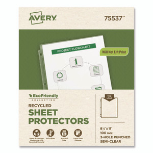 Avery Top-Load Recycled Polypropylene Sheet Protector, Semi-Clear, 100/Box