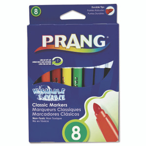 Prang Washable Marker, Broad Bullet Tip, Assorted Colors, 8/Set