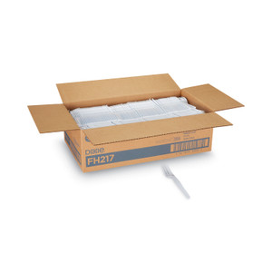 Dixie Plastic Cutlery, Heavyweight Fork, White, 1,000/Carton