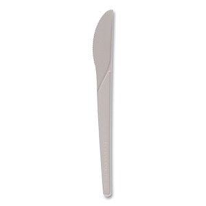 Eco-Products Plantware Compostable Cutlery, Knife, Plastic, Pearl White, 50/Pack, 20 Packs/Carton
