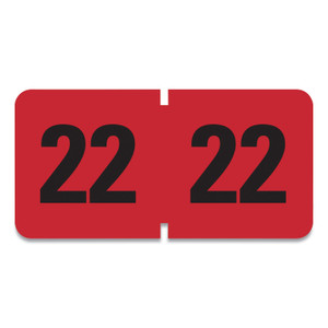 Smead Yearly End Tab File Folder Labels, 22, 0.75 x 1.5, Red, 500 Labels/Roll