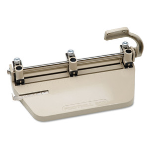 AbilityOne 7520001393942 SKILCRAFT Adjustable Medium-Duty Three-Hole Punch, 1/4" Holes, 25-Sheet, Beige (NSN1393942) View Product Image