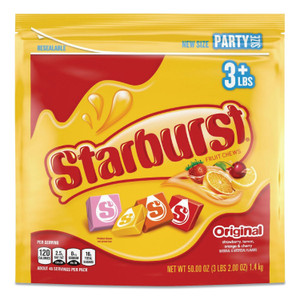 Starburst Original Fruit Chews, Cherry; Lemon; Orange; Strawberry, 50 oz Bag (SBR28086) View Product Image