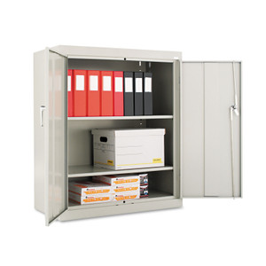 Alera Assembled 42" High Heavy-Duty Welded Storage Cabinet, Two Adjustable Shelves, 36w x 18d, Light Gray (ALECM4218LG) View Product Image