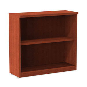 Alera Valencia Series Bookcase, Two-Shelf, 31.75w x 14d x 29.5h, Med Cherry (ALEVA633032MC) View Product Image