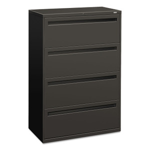 HON Brigade 700 Series Lateral File, 4 Legal/Letter-Size File Drawers, Charcoal, 36" x 18" x 52.5" (HON784LS) View Product Image