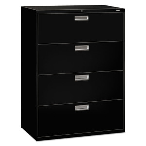 HON Brigade 600 H694 Lateral File - 53.3" Height x 42" Width x 18" Depth - 4 - Finish: Black (HON694LP)