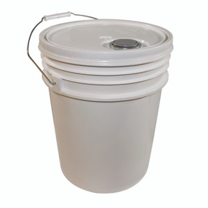 Impact Utility Bucket with Lid, 5 gal, Polyethylene, White, 11.25" dia