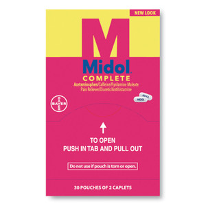 Midol Complete Menstrual Caplets, Two-Pack, 30 Packs/Box (PFYBXMD30) View Product Image